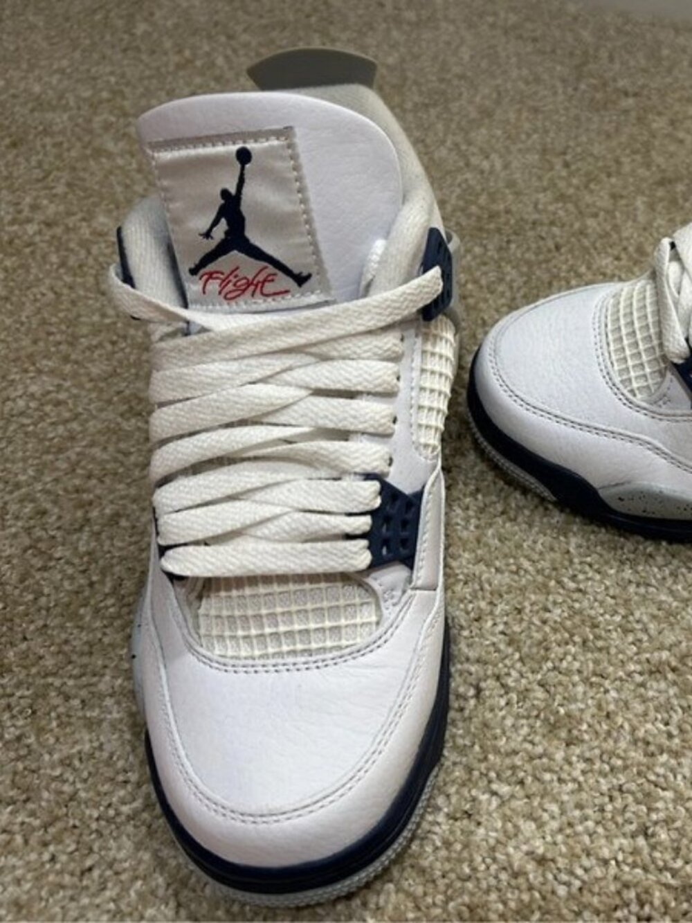 Air Jordan 4 Retro Military Blue White Basketball Shoes